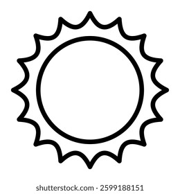 Simple Sun outline icon. The icon can be used for websites, print templates, presentation templates, illustrations, etc	