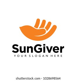 Simple Sun Power Hand Logo Icon