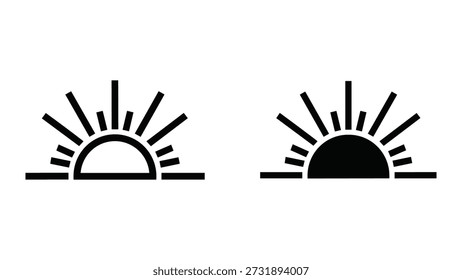 Simple sun rise icon set