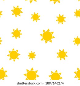 Simple sun seamless pattern background. Vector Illustration