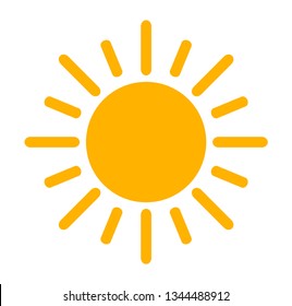 Simple sun shining flat design icon. Summer vector illustration.