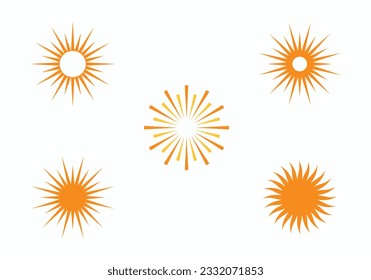 simple sun spark logo icon design collection