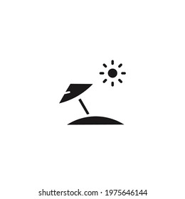 Simple sun summer umbrella beach icon vector on a white background