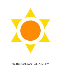 Simple sun symbol, sun vector icon for app or social media.