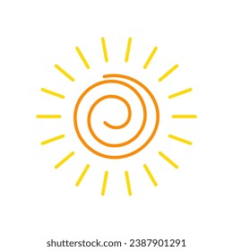 Simple sun symbol, sun vector icon for app or social media.