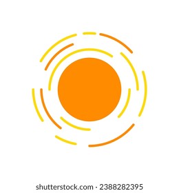 Simple sun symbol, sun vector icon for app or social media.