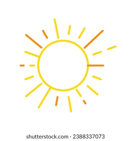 Simple sun symbol, sun vector icon for app or social media.