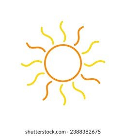 Simple sun symbol, sun vector icon for app or social media.