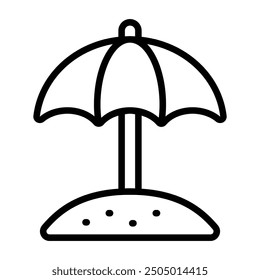 Simple Sun Umbrella icon. The icon can be used for websites, print templates, presentation templates, illustrations, etc