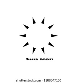 Simple sun vector icon on white background. Flat design.