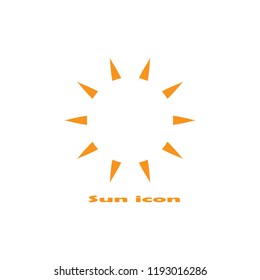 Simple sun vector icon on white background. Flat design.