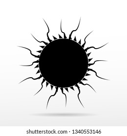 Simple sun vector icon on white background.