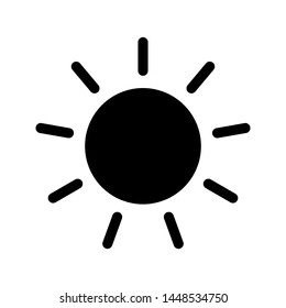 Simple sun vector icon on white background
