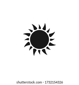 Icono de vector de sol simple sobre fondo blanco.