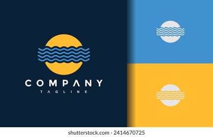 logotipo de flujo de agua solar simple