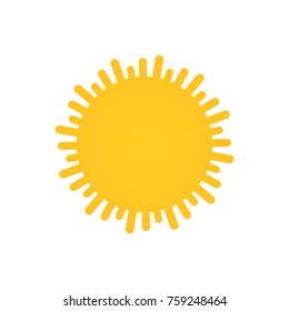Simple sun yellow icon illustration isolated on white background
