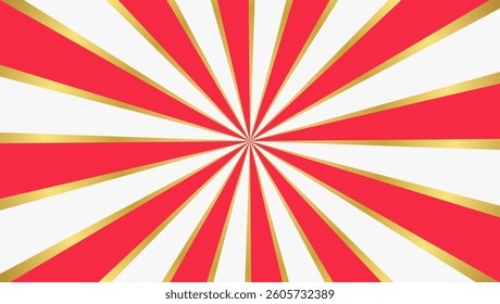 Simple Sunburst Background, Gold Line Decoration