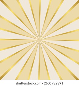 Simple Sunburst Background, Gold Line Decoration, Square Size