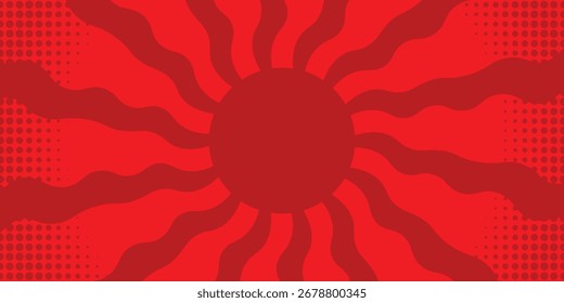 simple sunburst background red color. vector banner design.