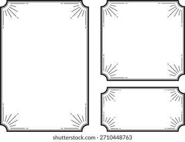 Conjunto de quadros de explosão solar simples de 3 tamanhos