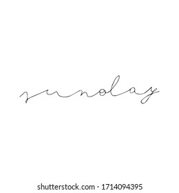 Simple sunday typography, hand drawn handmade calligraphy isolated on white background EPS Vector