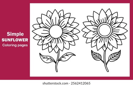 "Simple Sunflower Coloring Pages: "Simple Sunflower Coloring Pages for Relaxation and Creativity"