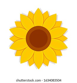Simple sunflower icon. Clipart image isolated on white background