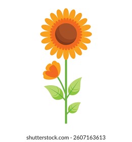 Simple Sunflower Illustration - Floral Graphic Art