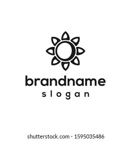 simple sunflower logo design template