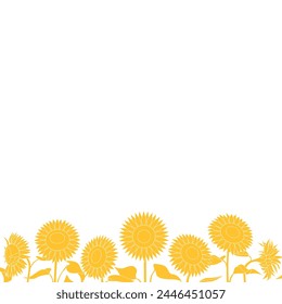Simple Sunflower Silhouette Background Material, Summer Wallpaper, Square Frame