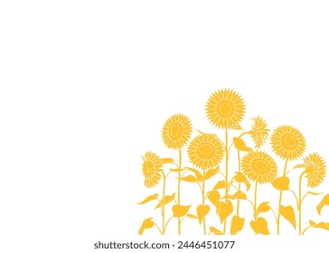 Simple Sunflower Silhouette Background Material, Summer Wallpaper, Frames