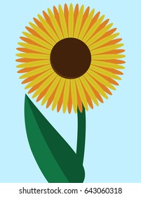 Simple sunflower vector illustration