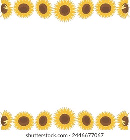 Fondo de girasoles simples, Fondo de pantalla de verano, marco, tamaño cuadrado