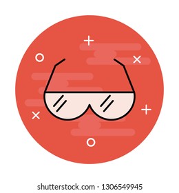 Simple sunglasses thin line icon