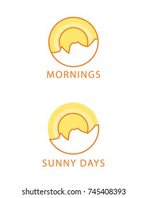 Simple Sunny cracked egg logo