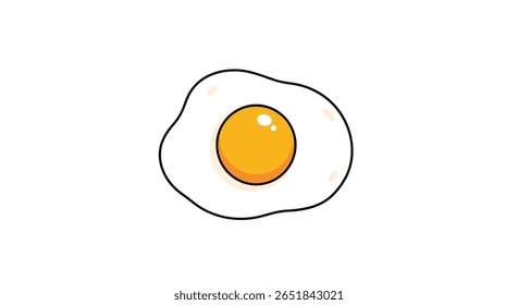 Simples Sunny Side Up Ovo Frito Ilustração para Alimentos Arte e Projetos Culinários