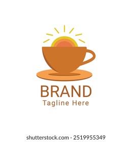 simple sunrise coffee cup logo