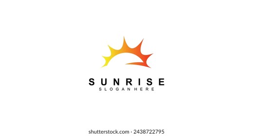 Diseño simple del logotipo del amanecer con concepto único| vector premium