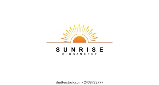 Simple sunrise logo design with unique concept| premium vector