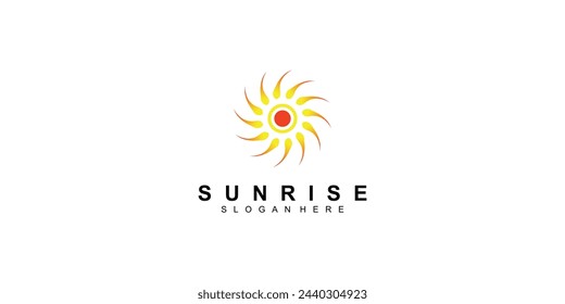 Simple sunrise logo design with unique concept| premium vector