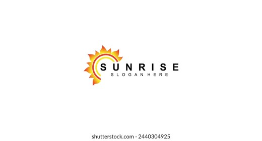 Simple sunrise logo design with unique concept| premium vector