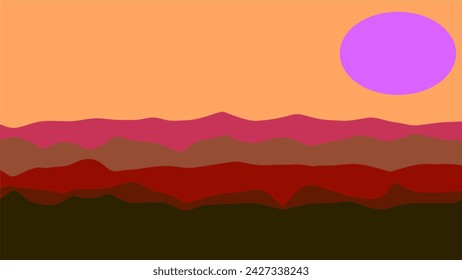 simple sunrise vector art background