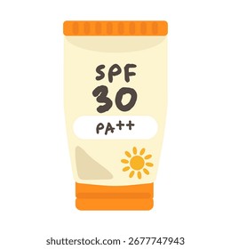 Material de ilustración de crema de protector solar simple