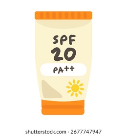 Material de ilustración de crema de protector solar simple