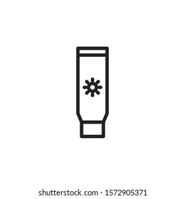Simple sunscreen line icon. Stroke pictogram. Vector illustration isolated on a white background. Premium quality symbol. Vector sign for mobile app and web sites.