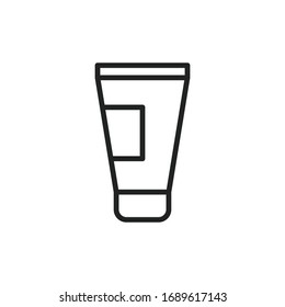 Icono de línea de protección solar simple. Pictograma de trazo. Ilustración vectorial aislada en un fondo blanco. Símbolo de calidad superior. Signo de vector para aplicaciones móviles y sitios web.