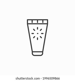 Simple sunscreen line icon. Stroke pictogram. Vector illustration isolated on a white background. Premium quality symbol. Vector sign for mobile app and web sites.