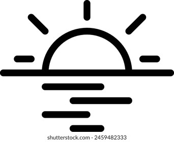 simple sunset icon design, sunset sign