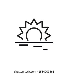 Simple sunset line icon. Stroke pictogram. Vector illustration isolated on a white background. Premium quality symbol. Vector sign for mobile app and web sites.
