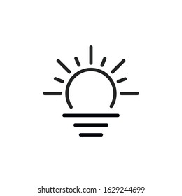 Simple sunset line icon. Stroke pictogram. Vector illustration isolated on a white background. Premium quality symbol. Vector sign for mobile app and web sites.